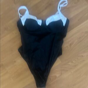 Black and White One-Piece Swimsuit
